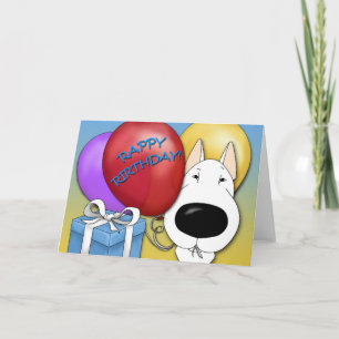 Carte d'anniversaire Bull Terrier