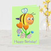 Carte d'anniversaire Bumble Bee (Fleur jaune)