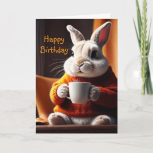 Carte d'anniversaire Bunny confortable