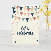Carte d'anniversaire Bunting (Fleur jaune)