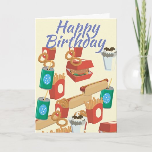 Carte d'anniversaire Burgers et hotdogs (Devant)