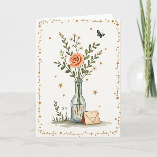 Carte d'anniversaire Butterfly Bloom (Devant)