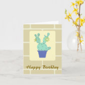 Carte d'anniversaire Cactus en papier et Briques d (Fleur jaune)
