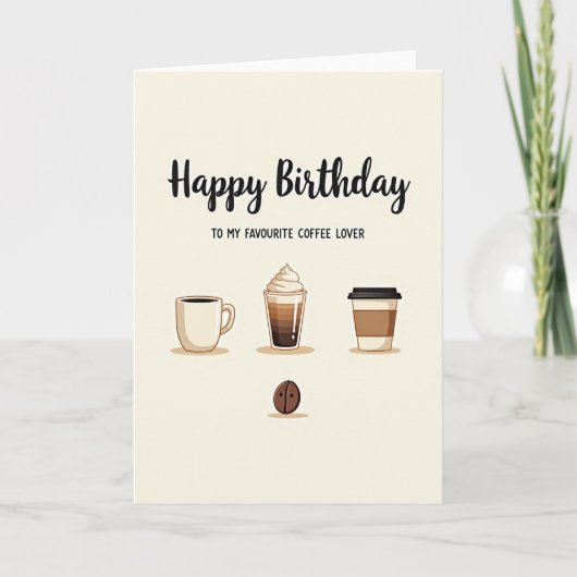 Carte d'anniversaire Café Chaud (Devant)