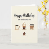 Carte d'anniversaire Café Chaud (Fleur jaune)