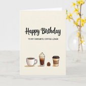 Carte d'anniversaire Café Sucré (Fleur jaune)