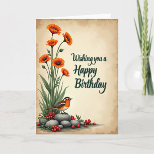 Carte d'anniversaire Cairn Aviaire