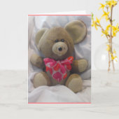 Carte d'anniversaire câline de souris (Fleur jaune)