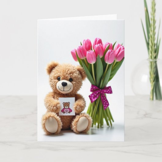 Carte d'anniversaire Câlins d'ours doux (Devant)
