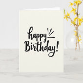 Carte d'anniversaire calligraphiée (Fleur jaune)