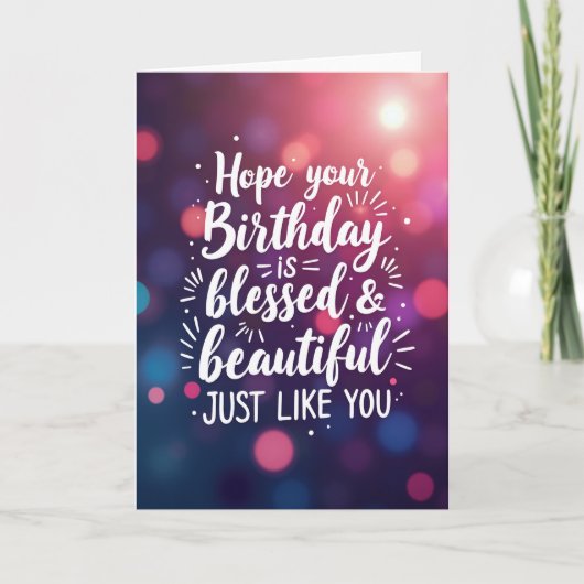Carte d'anniversaire calligraphiée bénie (Devant)