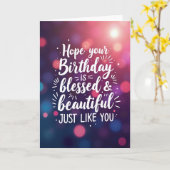 Carte d'anniversaire calligraphiée bénie (Fleur jaune)