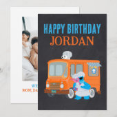 Carte d'anniversaire camion alimentaire Monstre de (Devant / Derrière)