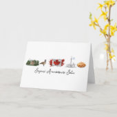 Carte d'anniversaire Canadien-Français Joyeux Anni (Fleur jaune)