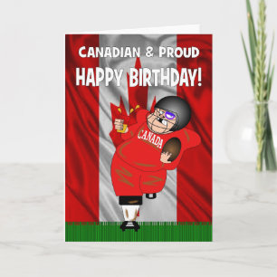 Carte d'anniversaire canadienne et fière de footba