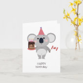 Carte d'anniversaire canadienne - Joyeux anniversa (Fleur jaune)
