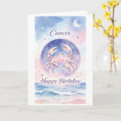 Carte d'anniversaire Cancer joyeux (Fleur jaune)