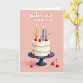 Carte d'anniversaire Candle Wish (Fleur jaune)