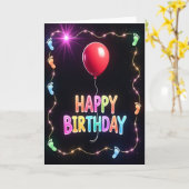Carte d'anniversaire Candy Glow (Fleur jaune)