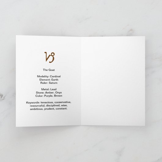 Carte d'anniversaire Capricorn (Intérieur)