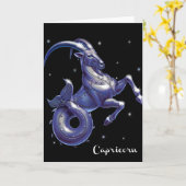 Carte d'anniversaire Capricorn (Fleur jaune)