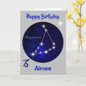 Carte d'anniversaire Capricorn Zodiac Horoscope (Fleur jaune)