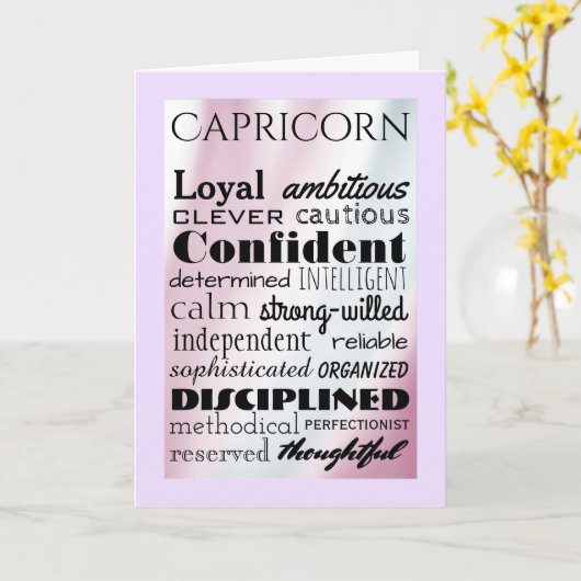 Carte d'anniversaire Capricorne Quintessence (Fleur jaune)