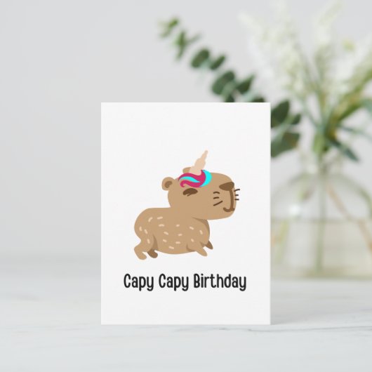 Carte d'anniversaire Capybara, Capy Capy Anniversa (Debout devant)