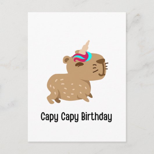 Carte d'anniversaire Capybara, Capy Capy Anniversa (Devant)