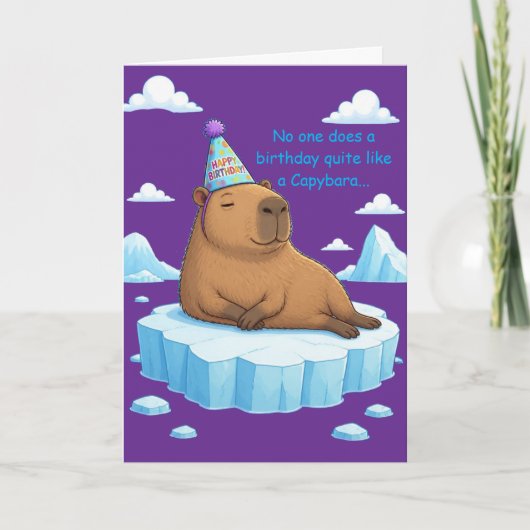 Carte d'anniversaire Capybara Chill (Devant)