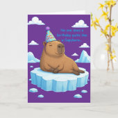 Carte d'anniversaire Capybara Chill (Fleur jaune)