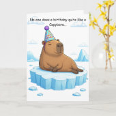 Carte d'anniversaire Capybara Chill (Fleur jaune)