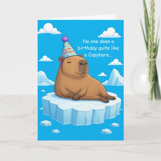 Carte d'anniversaire Capybara Chill (Devant)