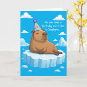 Carte d'anniversaire Capybara Chill (Fleur jaune)