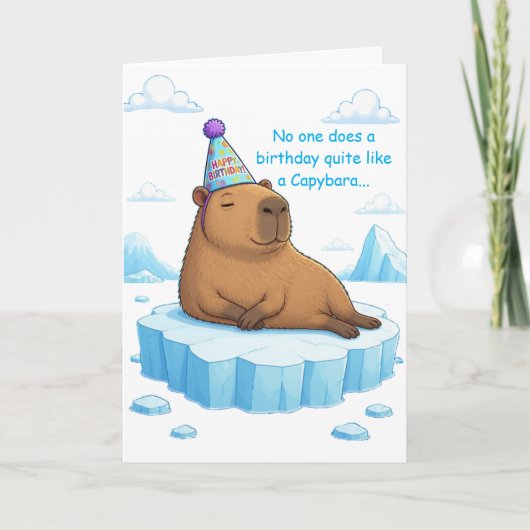 Carte d'anniversaire Capybara Chill (Devant)