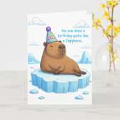 Carte d'anniversaire Capybara Chill (Fleur jaune)