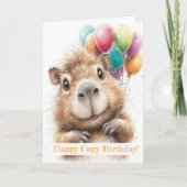 Carte d'anniversaire Capybara • Design Ballon Mign (Devant)