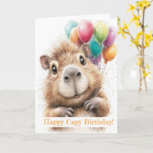 Carte d'anniversaire Capybara • Design Ballon Mign