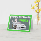 Carte d'anniversaire CAR TOON SON (Fleur jaune)