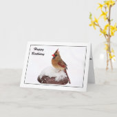 Carte d'anniversaire cardinale féminine (Fleur jaune)