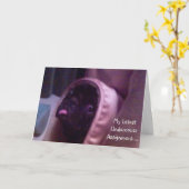 Carte d'anniversaire carlin (Fleur jaune)