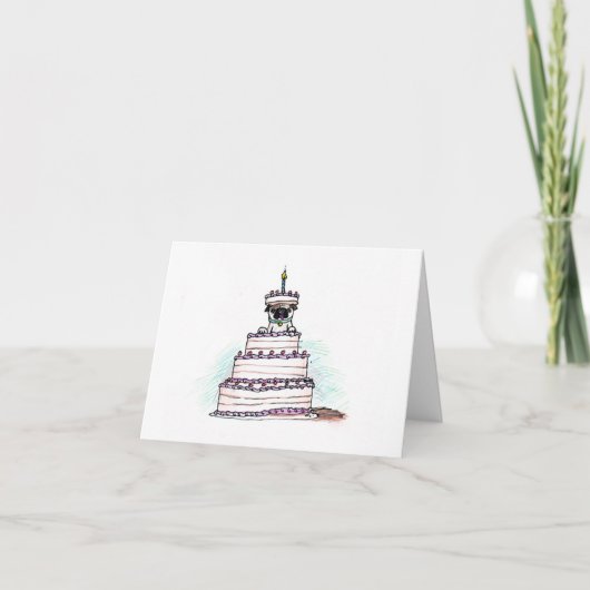Carte d'anniversaire carlin Cake - Design par Cole (Devant)