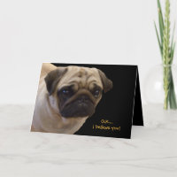 Carte d'anniversaire Carlin humoristique