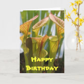 Carte d'anniversaire carnivore d'usine de broc (Fleur jaune)