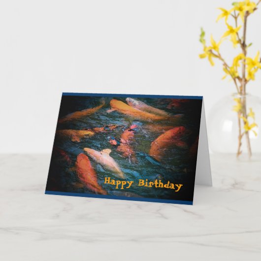 Carte d'anniversaire Carp (Fleur jaune)