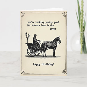 Carte d'anniversaire Carrosse Vintage