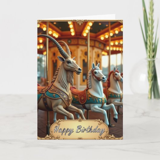 Carte d'anniversaire carrousel de rêve (Devant)