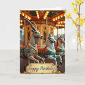 Carte d'anniversaire carrousel de rêve (Fleur jaune)
