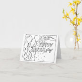 Carte d'anniversaire - Carte de couleur (Fleur jaune)