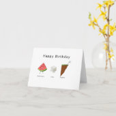 Carte d'anniversaire, carte haute pastèque sucre (Fleur jaune)